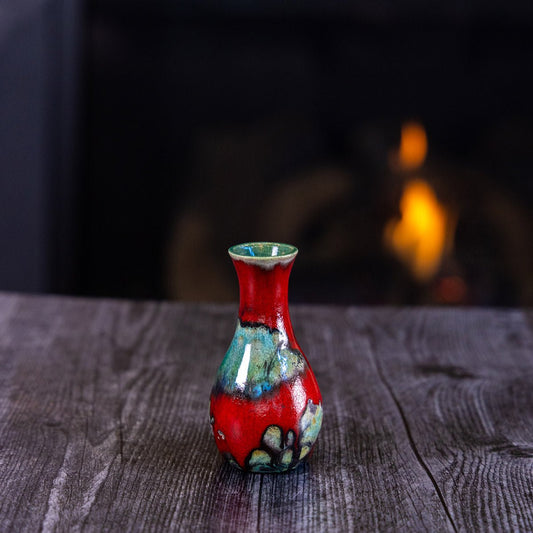 Pot #366 - Small Raku - Fired Decorative Bud Vase - Dan Pearce Ceramics