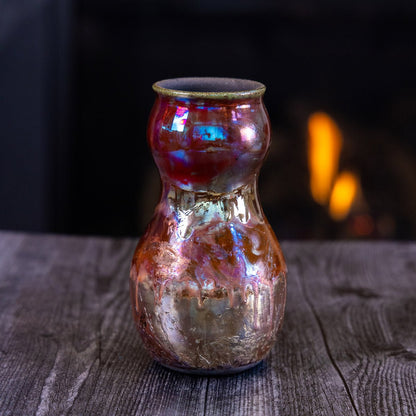 Pot #377 - Large Raku - Fired Decorative Pot/Vase - Dan Pearce Ceramics