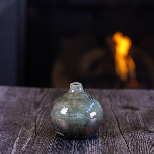 Pot #381 - Small Raku - Fired Decorative Pot - Dan Pearce Ceramics