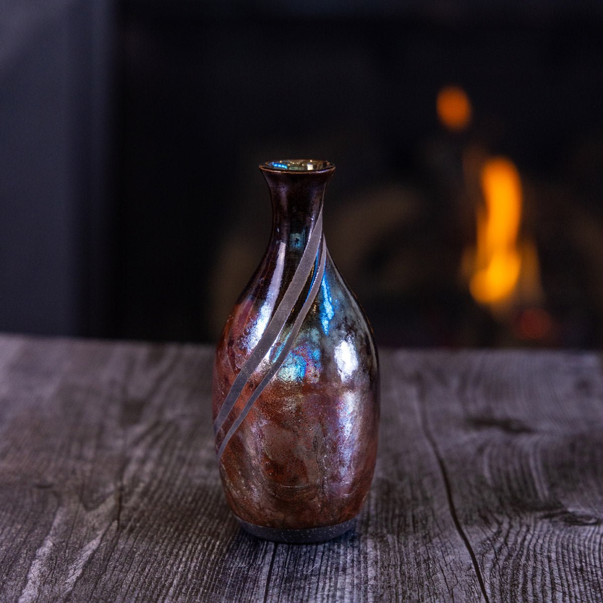 Pot #402 - Medium Raku - Fired Decorative Pot/Bud Vase - Dan Pearce Ceramics