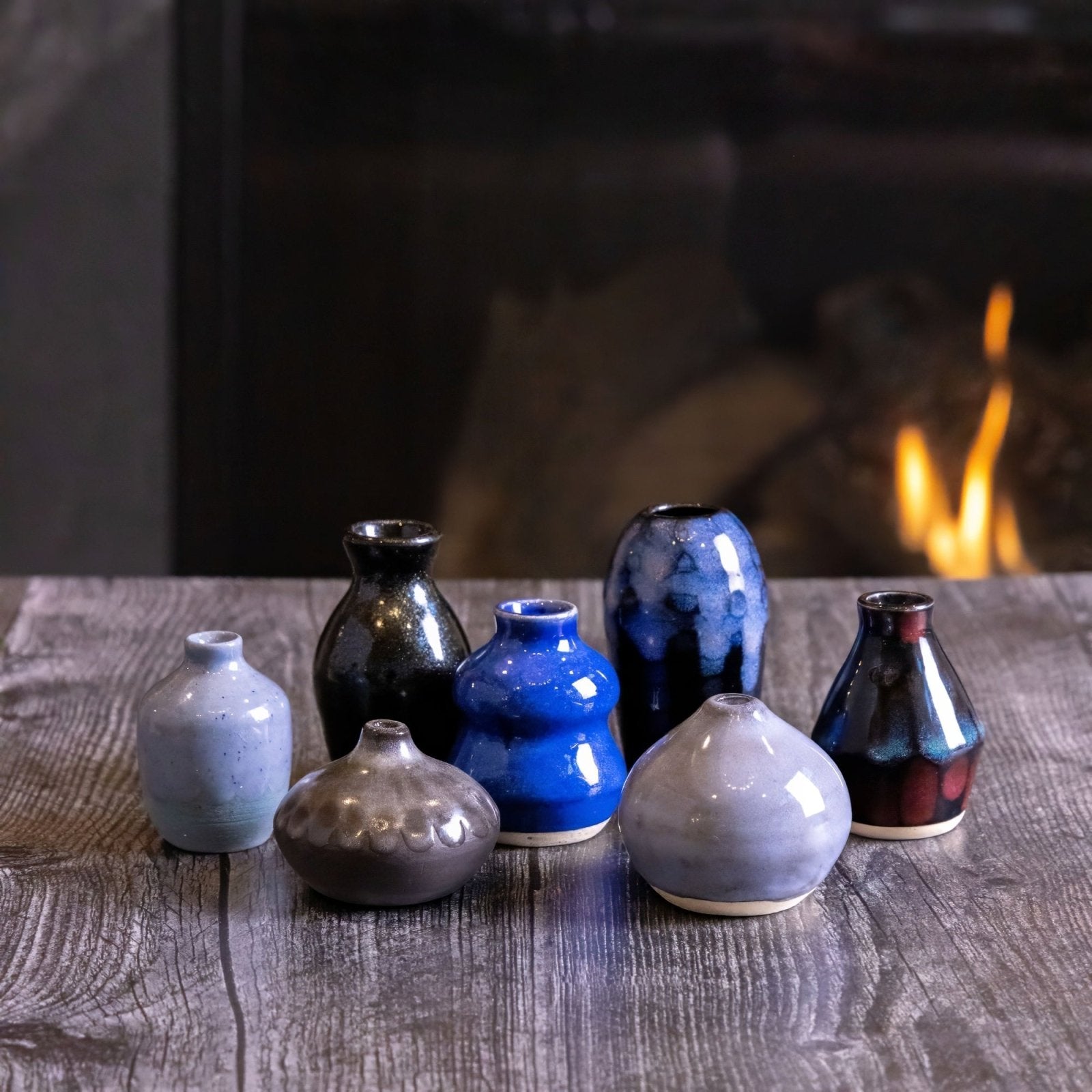 Pot #494 Miniature Tiny Stoneware Bubble Pot Bud Vase - Dan Pearce Ceramics