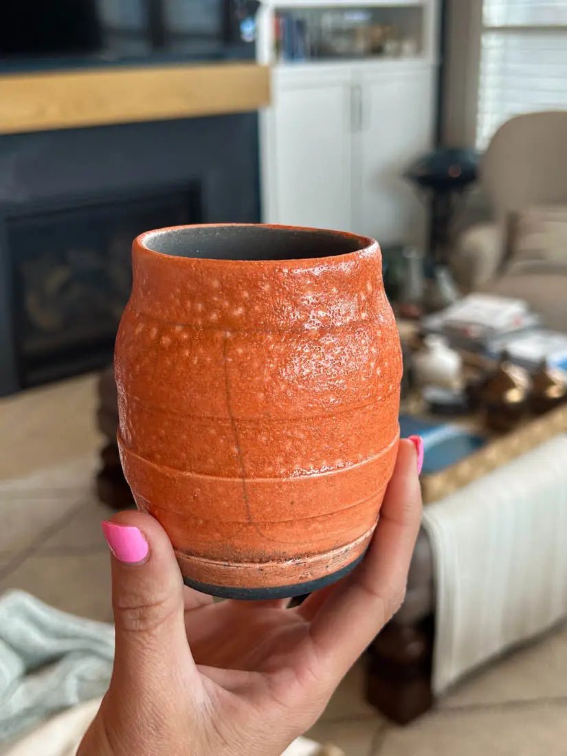 Pot #97 of 162 - Orange Peel Raku - Fired Pot - Dan Pearce Ceramics