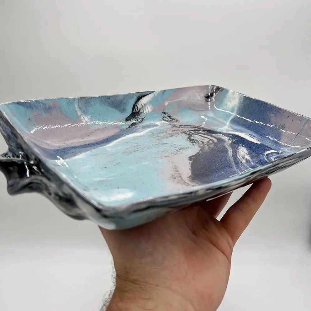 Small & Beautiful Baking/Serving Dish: Marbled Porcelain & Stoneware - Dan Pearce Ceramics