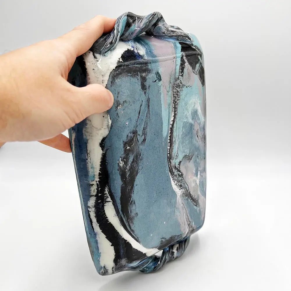 Small & Beautiful Baking/Serving Dish: Marbled Porcelain & Stoneware - Dan Pearce Ceramics