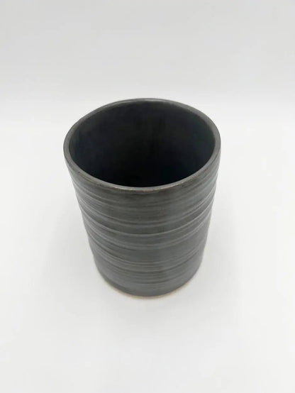 Tall Steel Gray Hand - Textured Vase - Dan Pearce Ceramics