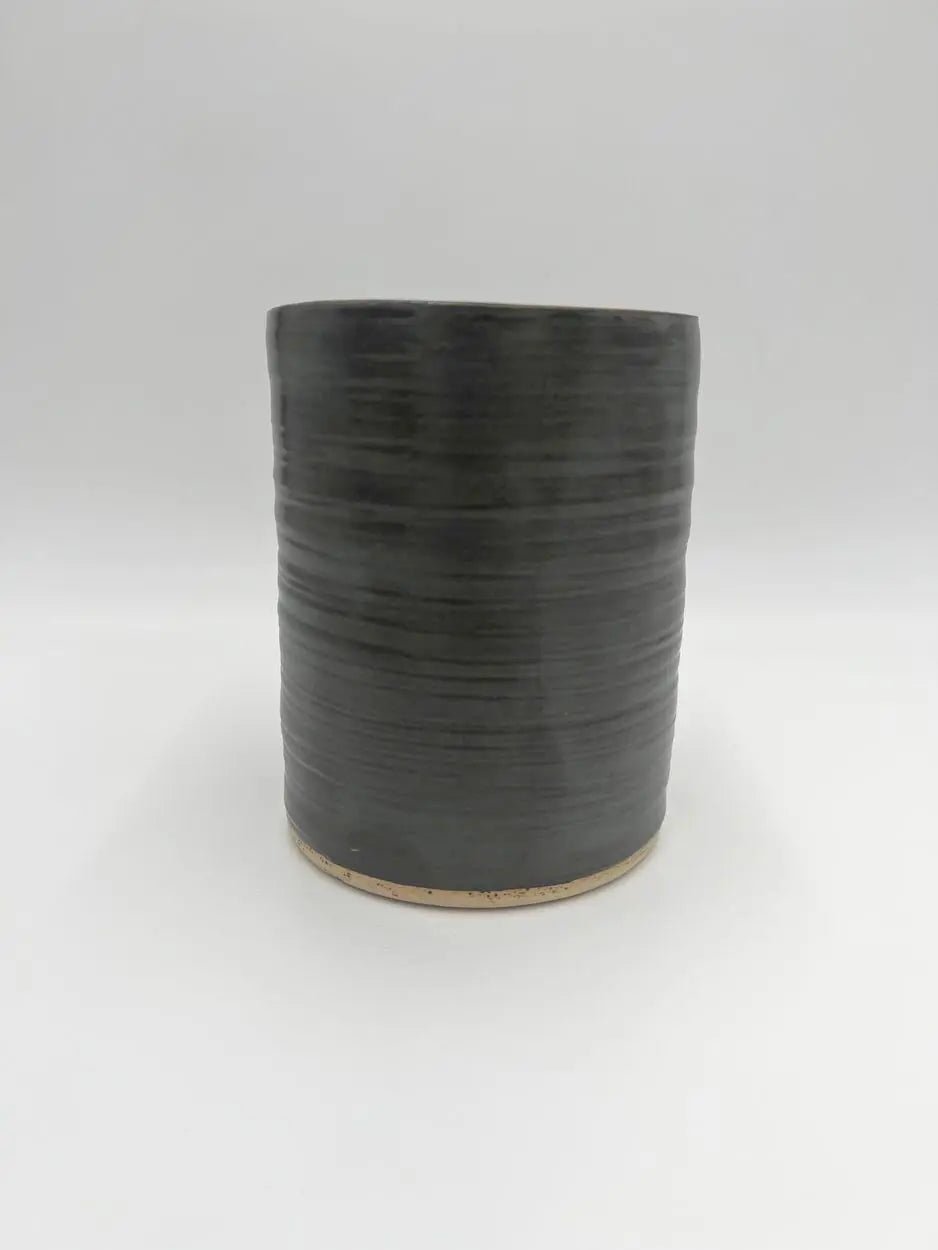 Tall Steel Gray Hand - Textured Vase - Dan Pearce Ceramics