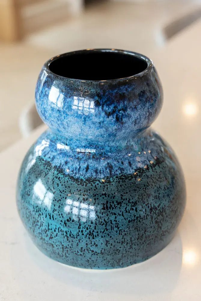 XL "Big ol' Baby" Decorative Pot - Varied Blacks, Turquoises, Blues - Dan Pearce Ceramics