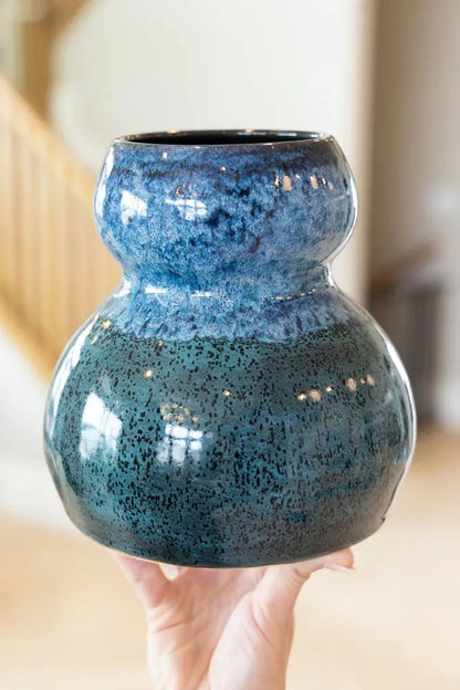 XL "Big ol' Baby" Decorative Pot - Varied Blacks, Turquoises, Blues - Dan Pearce Ceramics