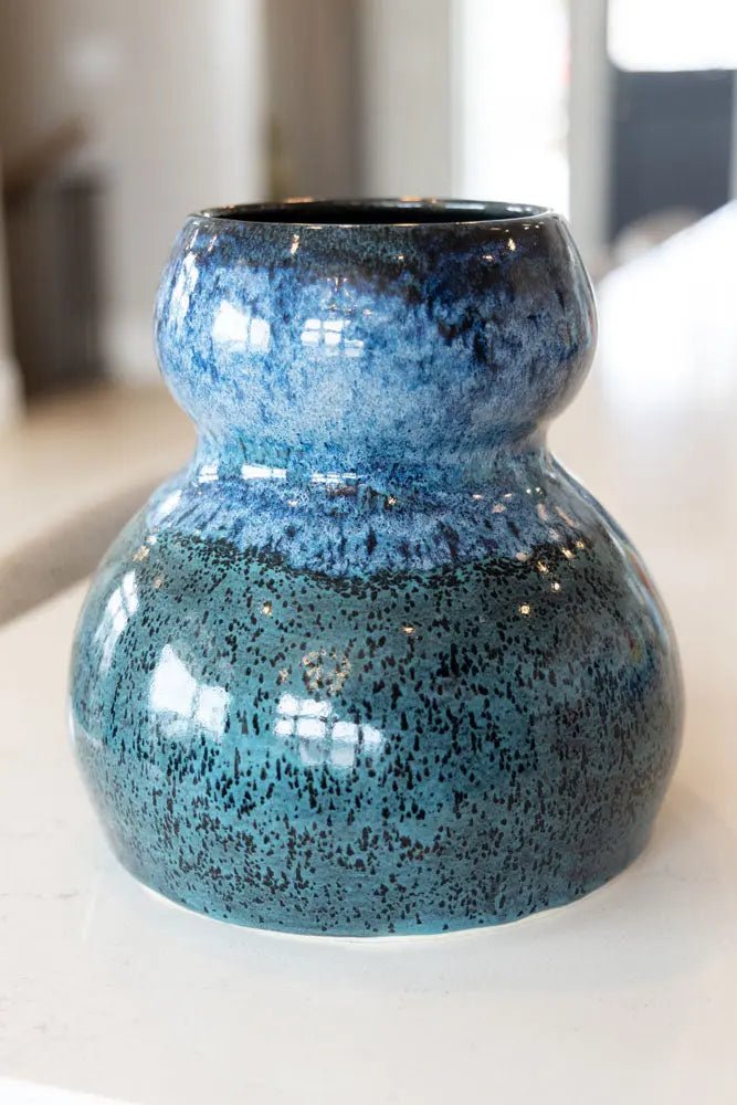 XL "Big ol' Baby" Decorative Pot - Varied Blacks, Turquoises, Blues - Dan Pearce Ceramics