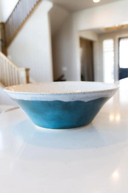 XL Speckled Stoneware Serving Bowl (Iced Dark Teal & Whites) - Dan Pearce Ceramics