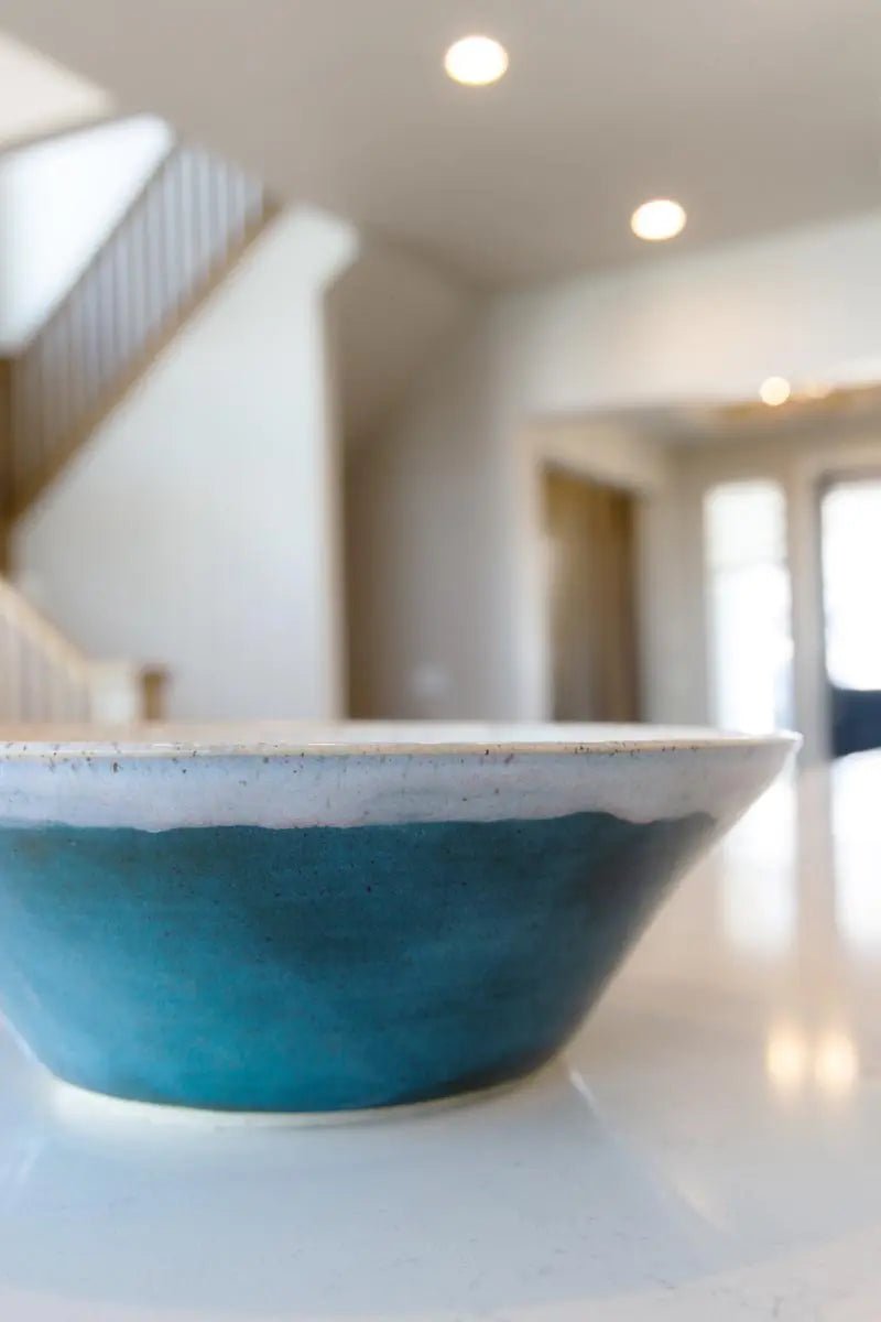 XL Speckled Stoneware Serving Bowl (Iced Dark Teal & Whites) - Dan Pearce Ceramics