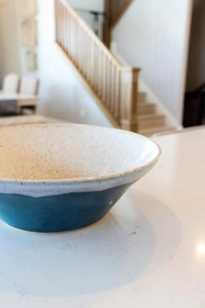 XL Speckled Stoneware Serving Bowl (Iced Dark Teal & Whites) - Dan Pearce Ceramics