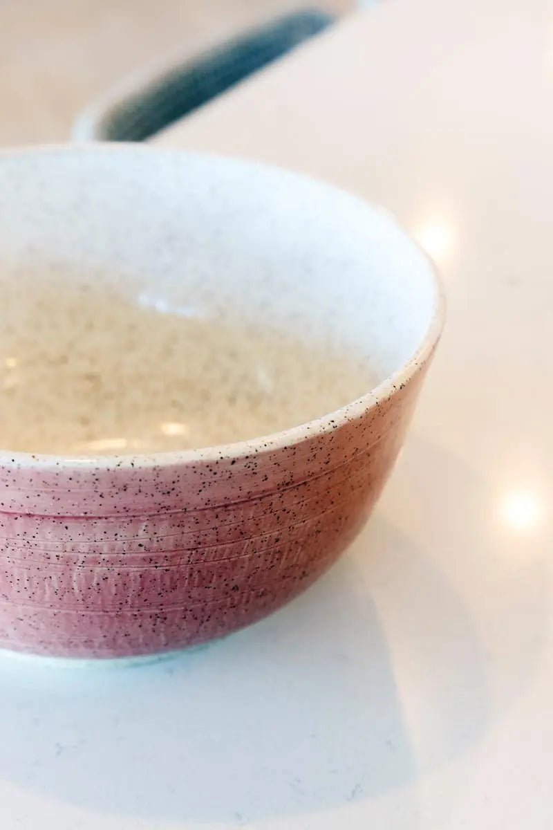 XL Speckled & Textured Stoneware Serving Bowl (Merlot Exterior) - Dan Pearce Ceramics