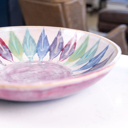 XL Stoneware Decorative Serving Bowl (Pinks and Teals) - SECONDS - Dan Pearce Ceramics