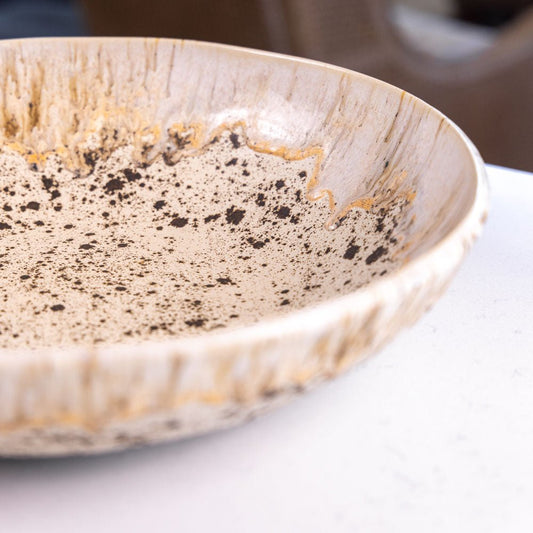 XL Stoneware Serving Cookies & Cream Bowl (Speckled Neutrals) - Dan Pearce Ceramics