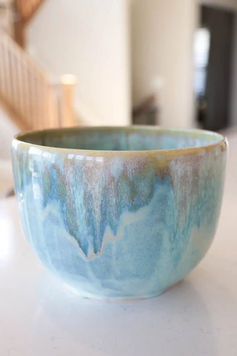 XL Traditional Alchemy Serving Bowl (Light Greens, Creams, and Browns) - Dan Pearce Ceramics