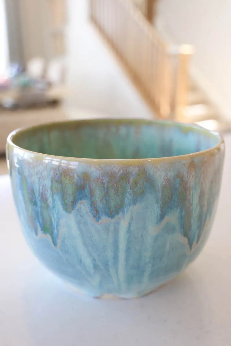 XL Traditional Alchemy Serving Bowl (Light Greens, Creams, and Browns) - Dan Pearce Ceramics