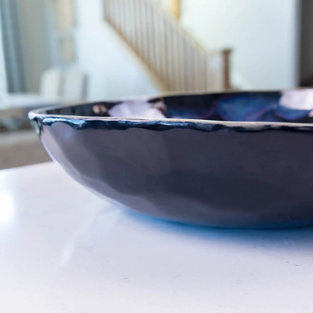 XXL Gray Stoneware Serving/Decorative Bowl - Black & Neons (Alchemy Collection) SECONDS - Dan Pearce Ceramics