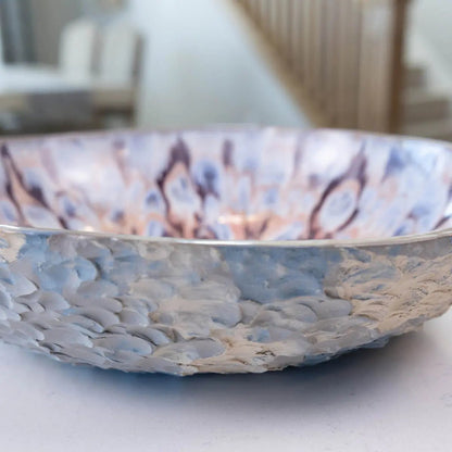 XXL Gray Stoneware Serving/Decorative Bowl Pinks, Grays, & Purples (Alchemy Collection) - Dan Pearce Ceramics