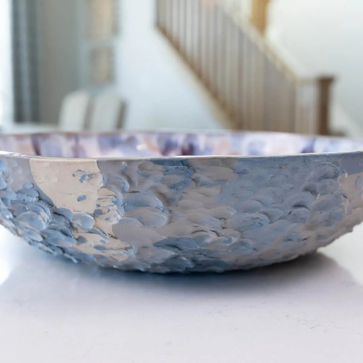 XXL Gray Stoneware Serving/Decorative Bowl Pinks, Grays, & Purples (Alchemy Collection) - Dan Pearce Ceramics