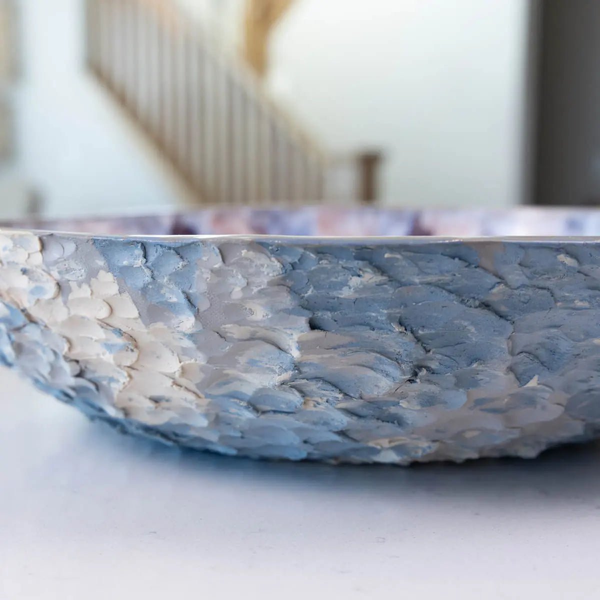 XXL Gray Stoneware Serving/Decorative Bowl Pinks, Grays, & Purples (Alchemy Collection) - Dan Pearce Ceramics