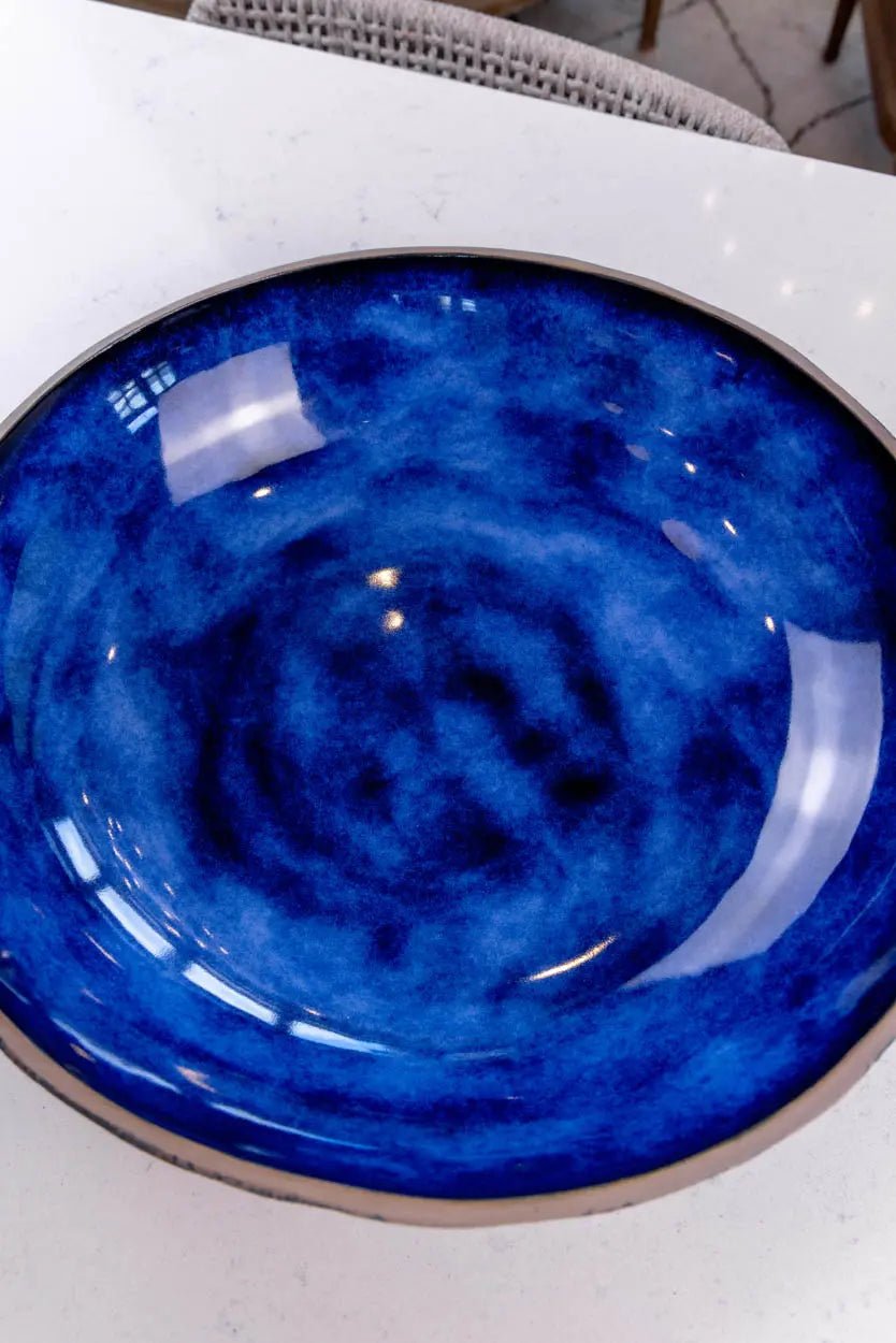 XXL Porcelain "Creative - Spackle" Bowl (Blue, White & Black Series) - Dan Pearce Ceramics