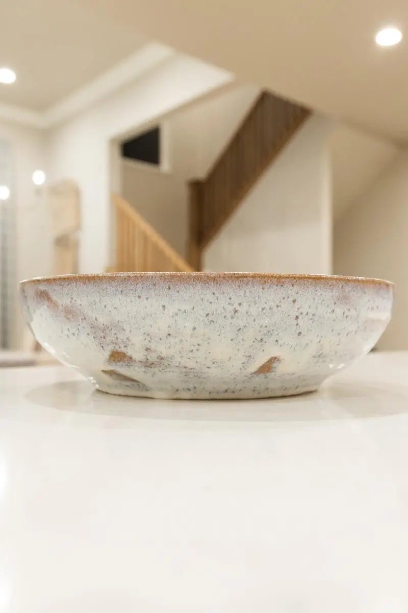 XXL Serving Bowl - Vibrant Rainbow and Creamy Flair - Dan Pearce Ceramics