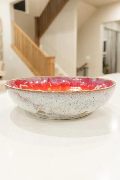 XXL Serving Bowl - Vibrant Rainbow and Creamy Flair - Dan Pearce Ceramics