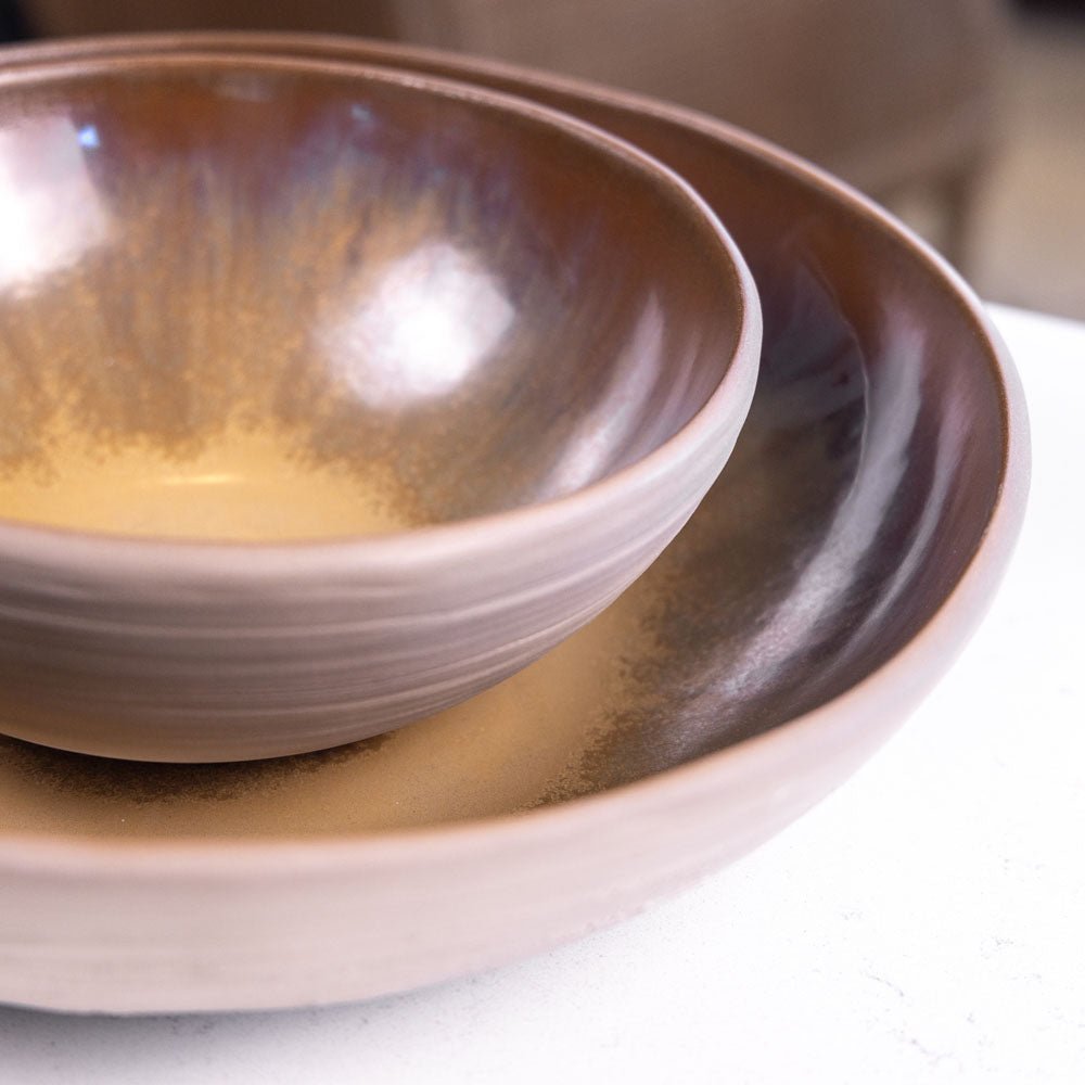 XXL Stoneware Serving Bowl (Tans and Browns) - Dan Pearce Ceramics