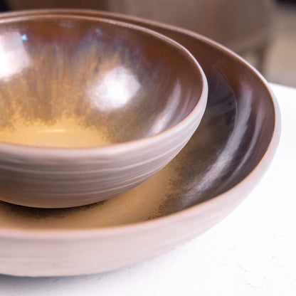 XXL Stoneware Serving Bowl (Tans and Browns) - Dan Pearce Ceramics