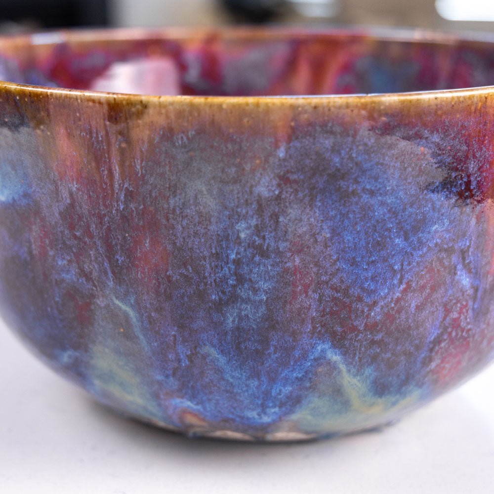 XXXL Stoneware Decorative Serving Bowl (Blues, Greens, and Reds) - Dan Pearce Ceramics