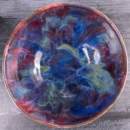 XXXL Stoneware Decorative Serving Bowl (Blues, Greens, and Reds) - Dan Pearce Ceramics