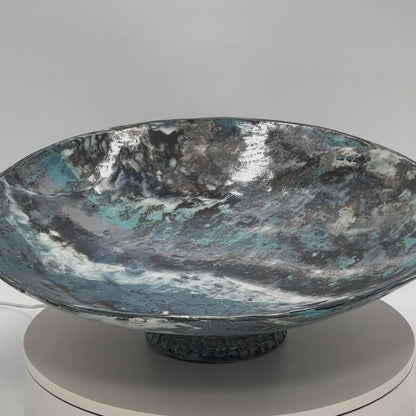 Eight-Clay Marbled XL Slant Serving Dish