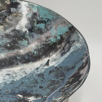 Eight-Clay Marbled XL Slant Serving Dish