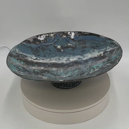 Eight-Clay Marbled XL Slant Serving Dish