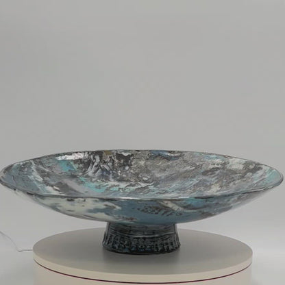 Eight-Clay Marbled XL Slant Serving Dish